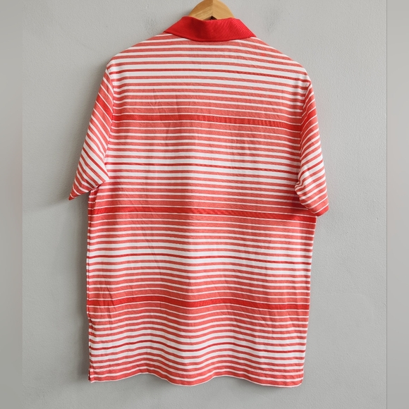 Nike Dri Fit Golf Tour Performance Polo Shirt Striped Red Men's Size Large - Picture 5 of 7